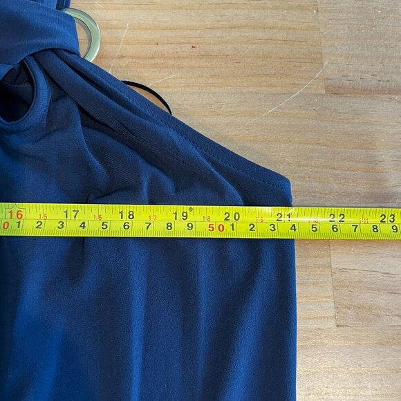 Michael Michael Kors Women Sleeveless Drape V-Neck Top Plus 1X in Midnight Blue - Picture 11 of 12